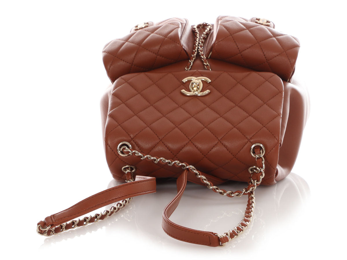Chanel Medium Light Brown Quilted Grained Calfskin Duma Pockets Backpack - Image 8