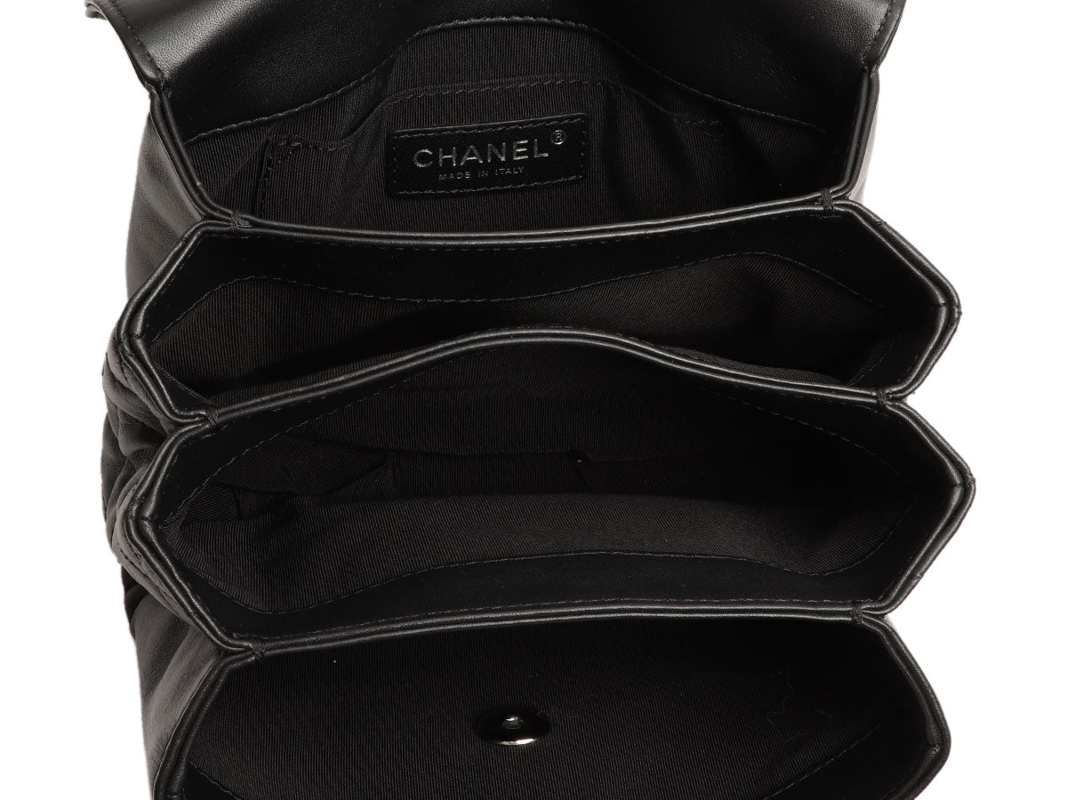 Chanel Small Black Part-Quilted Lambskin Tramezzo Flap - Image 9