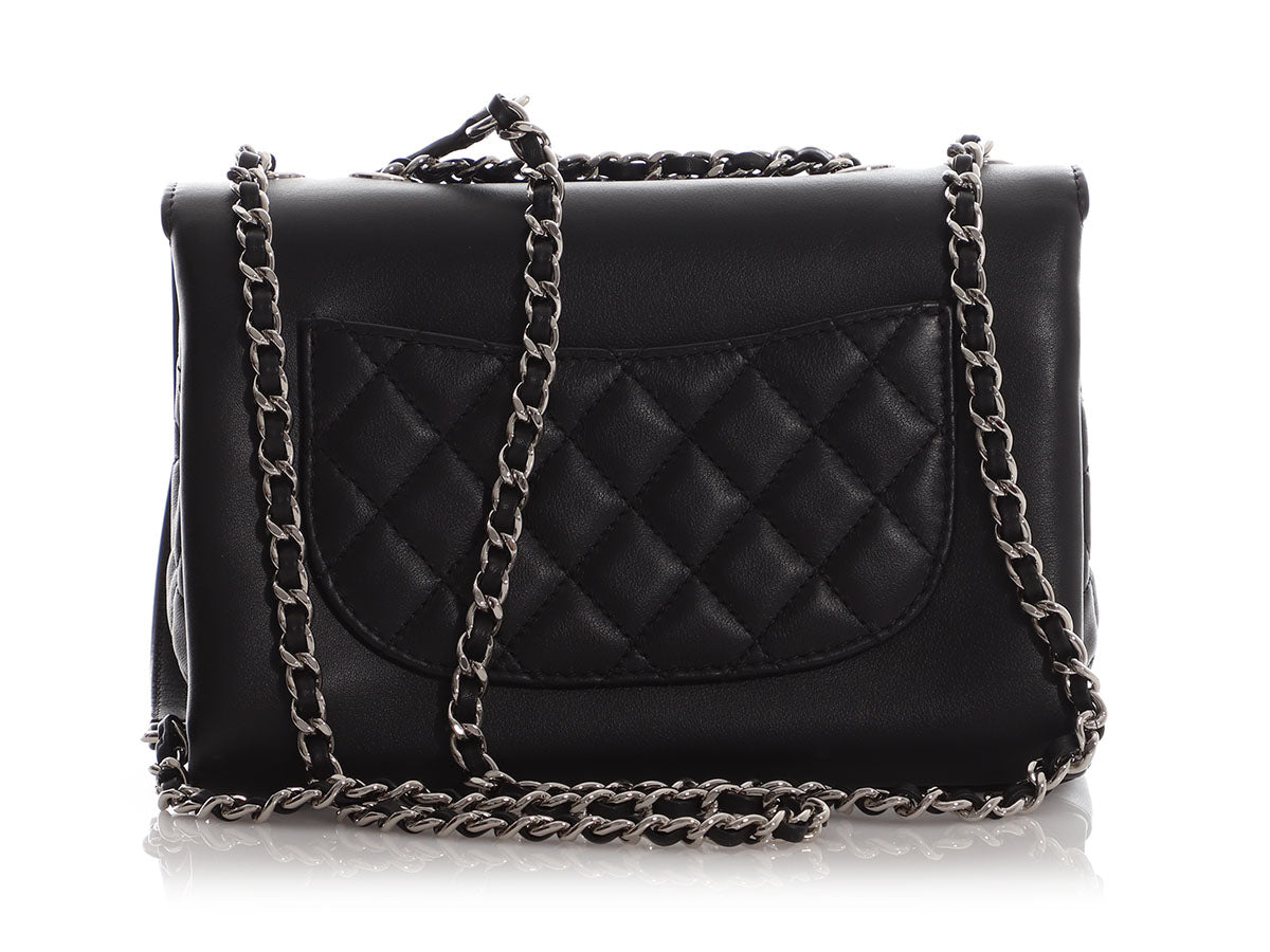 Chanel Small Black Part-Quilted Lambskin Tramezzo Flap - Image 5