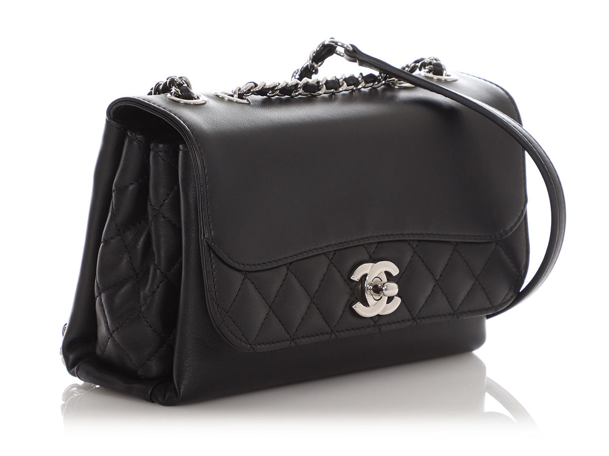 Chanel Small Black Part-Quilted Lambskin Tramezzo Flap - Image 6