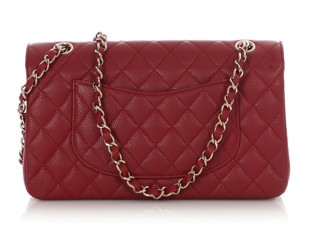 Chanel Medium/Large Red Quilted Caviar Classic Double Flap - Image 5