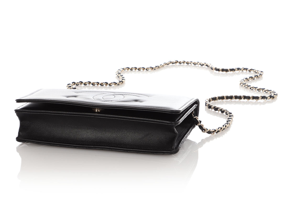 Chanel Black Lambskin Wallet On Chain WOC - Image 8