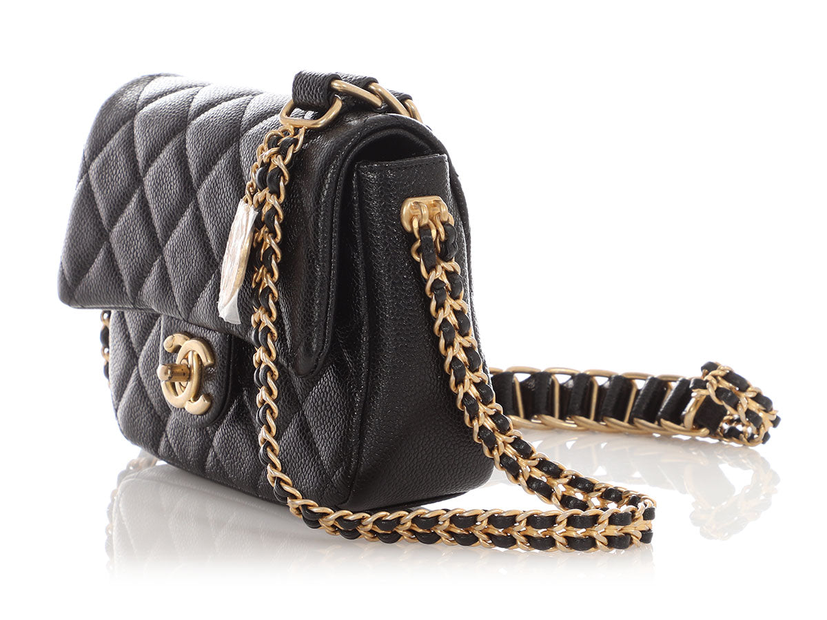 Chanel Mini Black Quilted Caviar Médallion Flap - Image 5