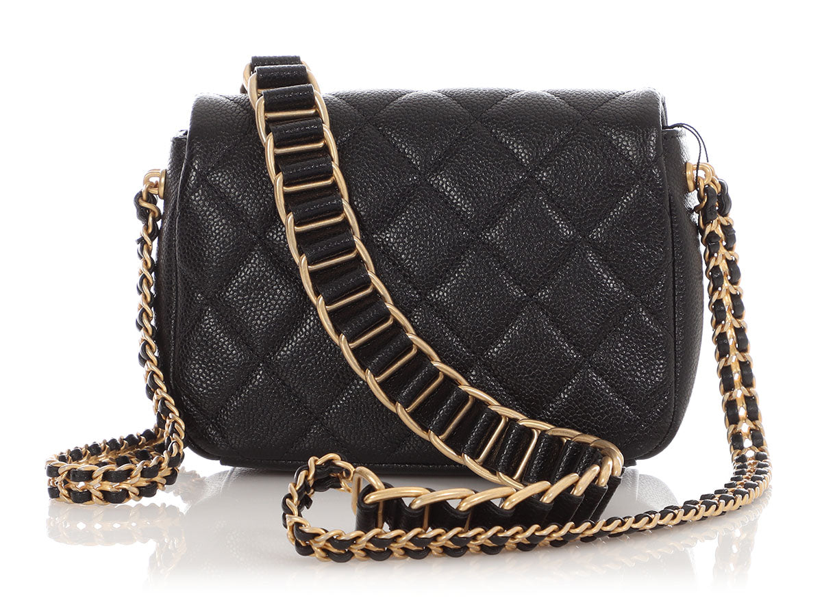 Chanel Mini Black Quilted Caviar Médallion Flap - Image 6
