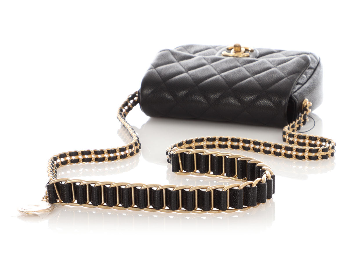 Chanel Mini Black Quilted Caviar Médallion Flap - Image 9