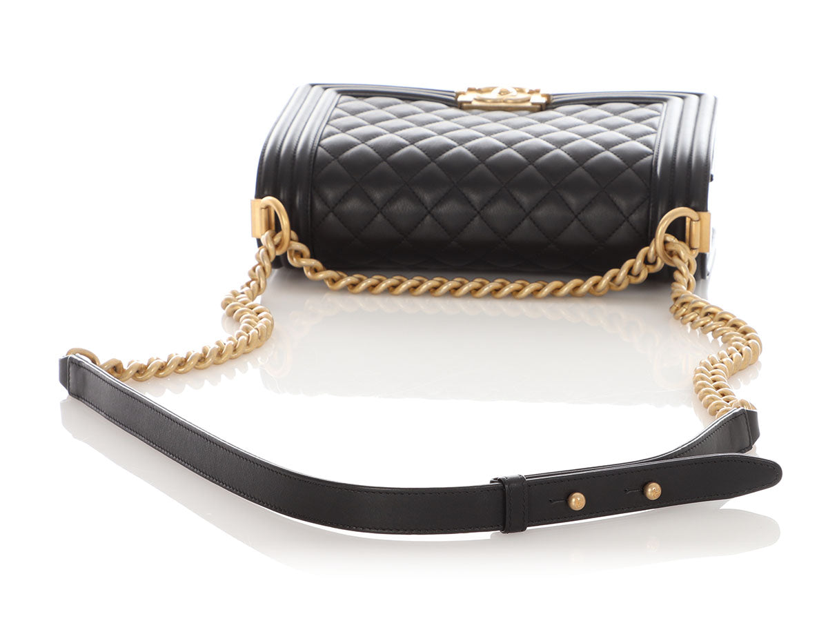 Chanel Old Medium Black Quilted Calfskin Boy Bag - Image 8
