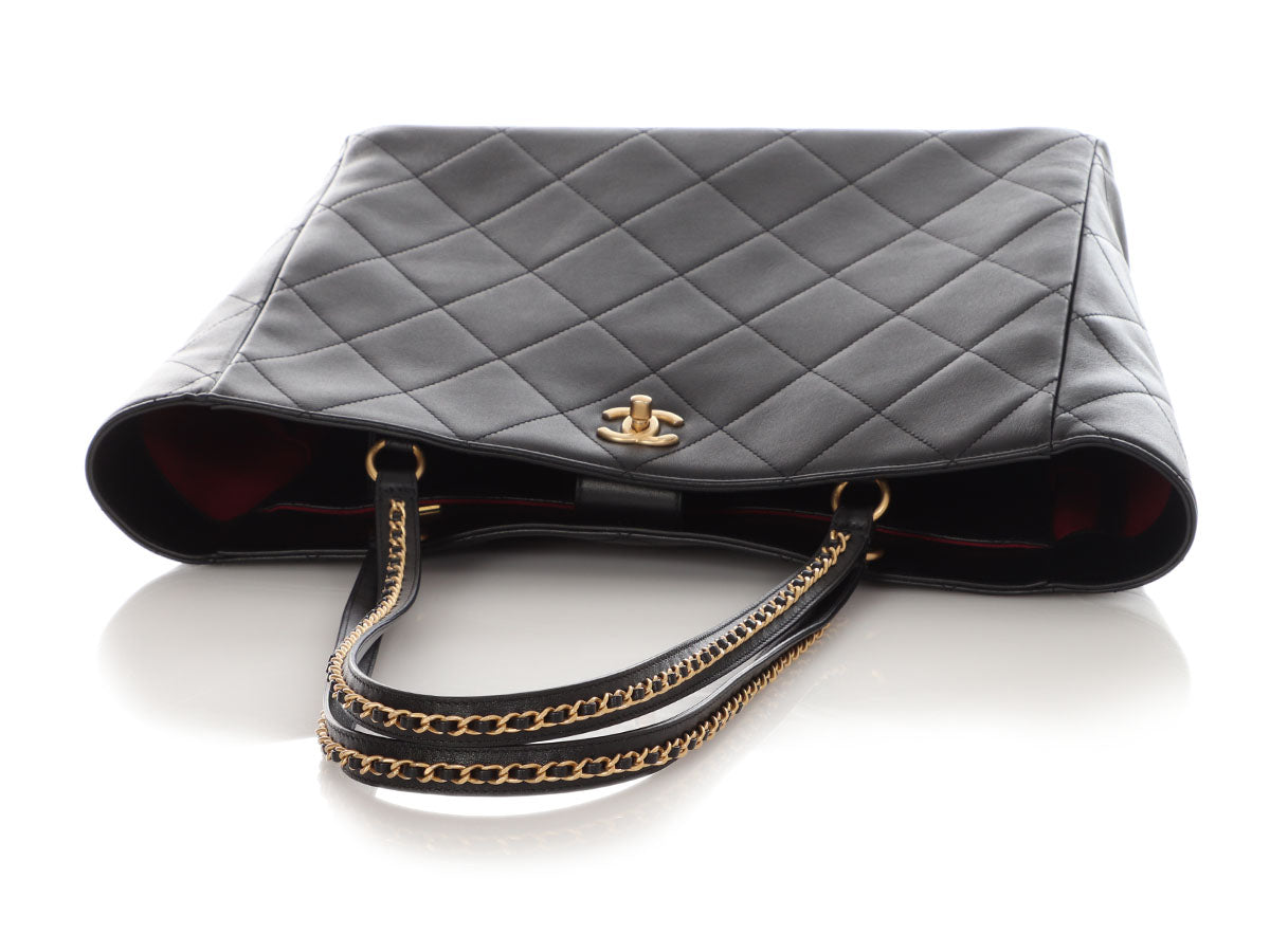 Chanel Large Black Quilted Calfskin Book Pocket Tote - Image 7