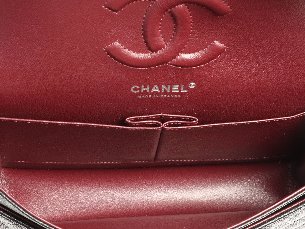 Chanel Medium/Large Black Quilted Caviar Classic Double Flap - Image 9