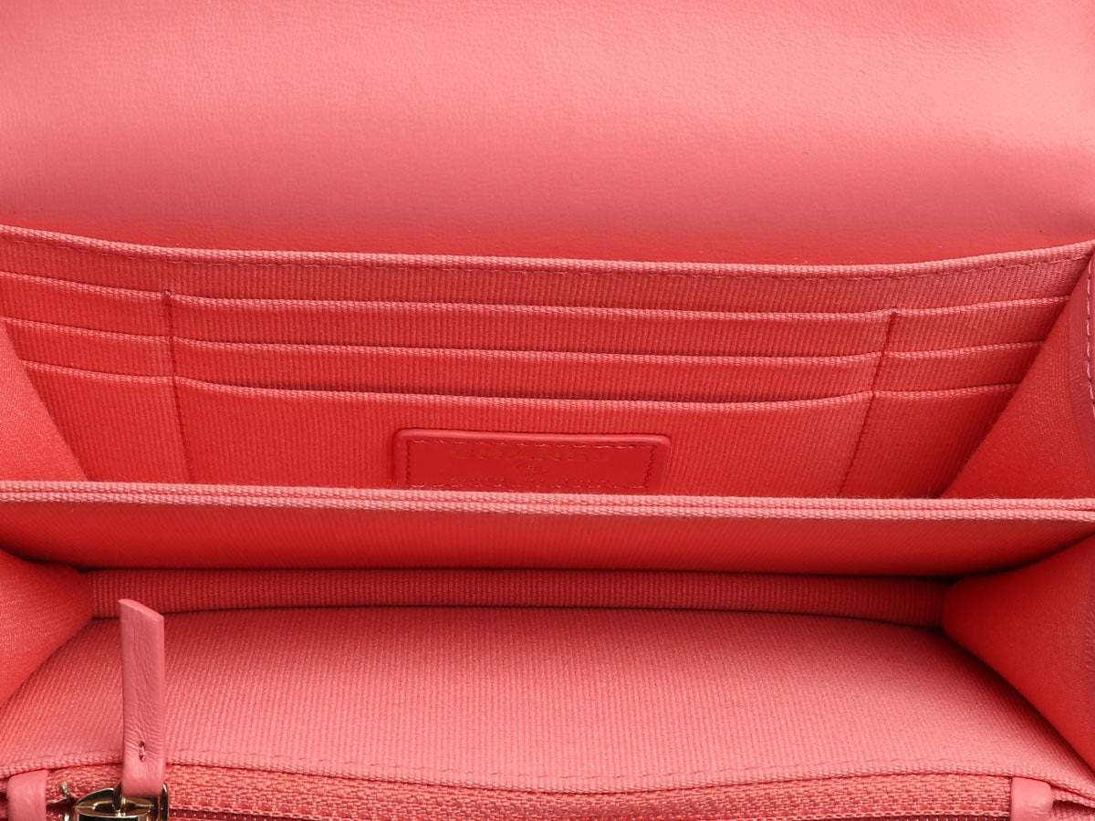 Chanel Pink Quilted Lambskin Pending CC Wallet on Chain WOC - Image 10