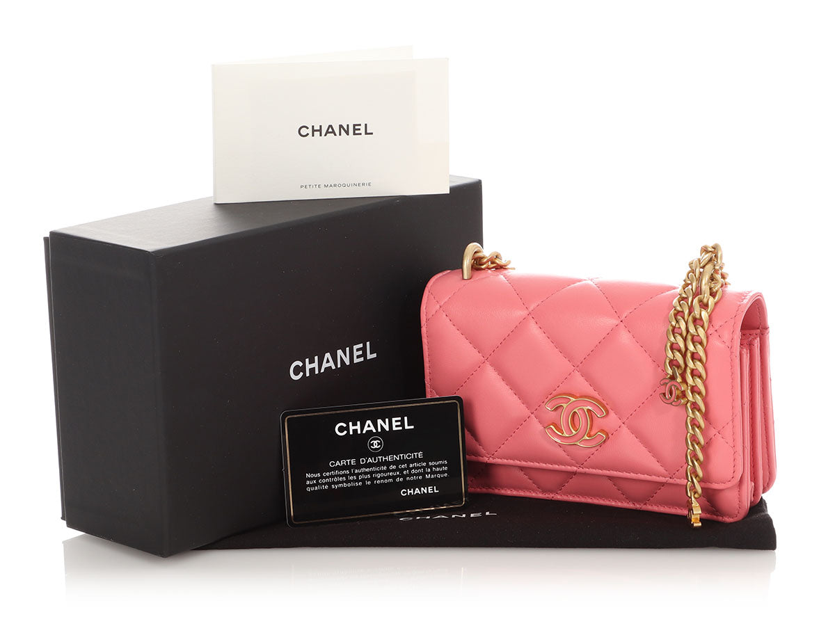 Chanel Pink Quilted Lambskin Pending CC Wallet on Chain WOC - Image 3