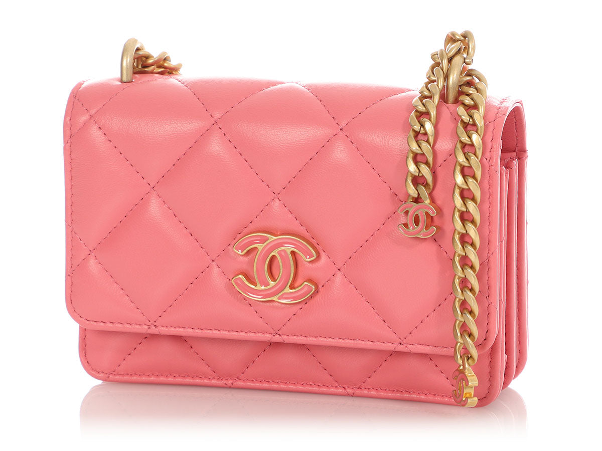 Chanel Pink Quilted Lambskin Pending CC Wallet on Chain WOC - Image 4