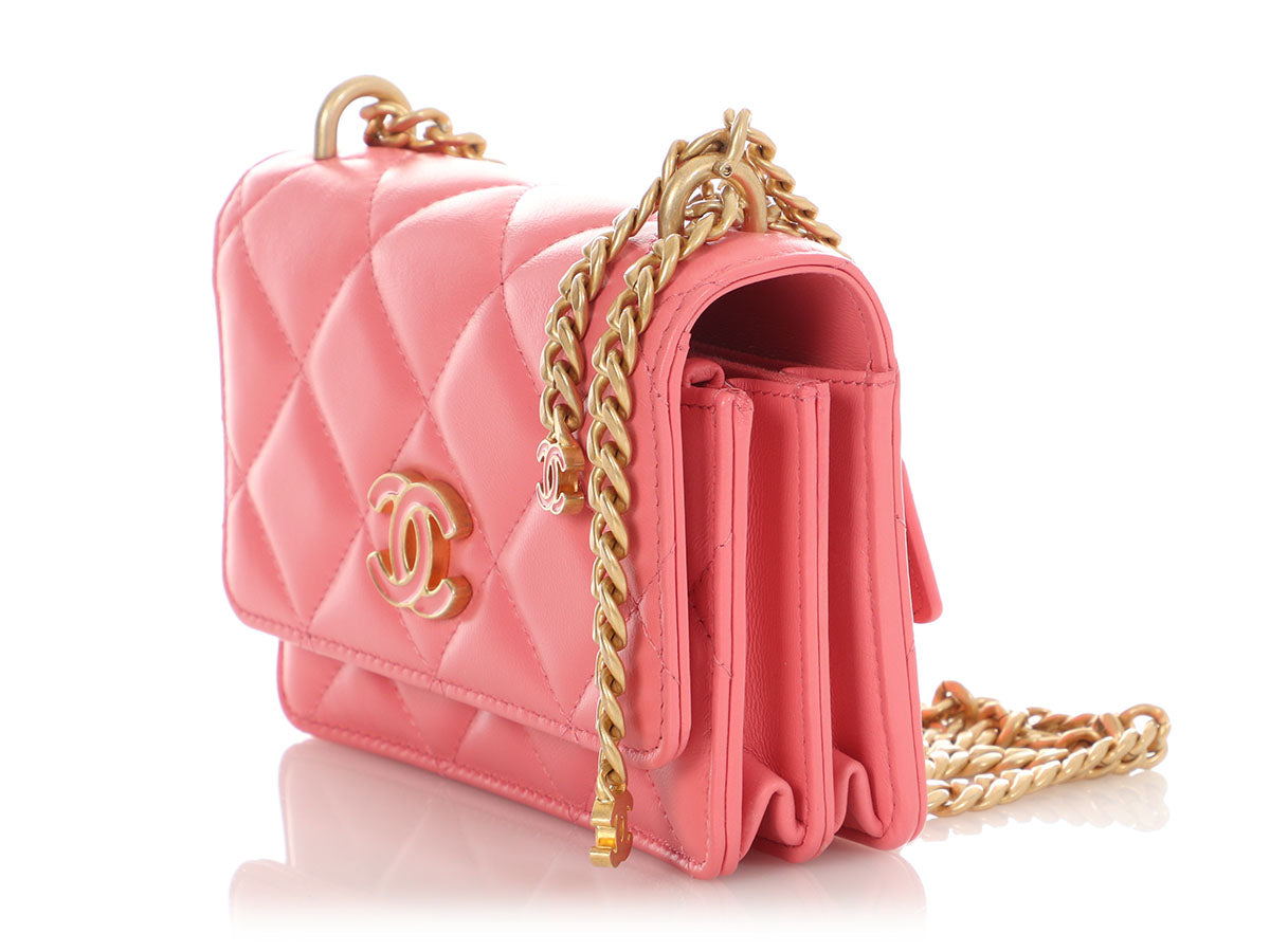 Chanel Pink Quilted Lambskin Pending CC Wallet on Chain WOC - Image 5