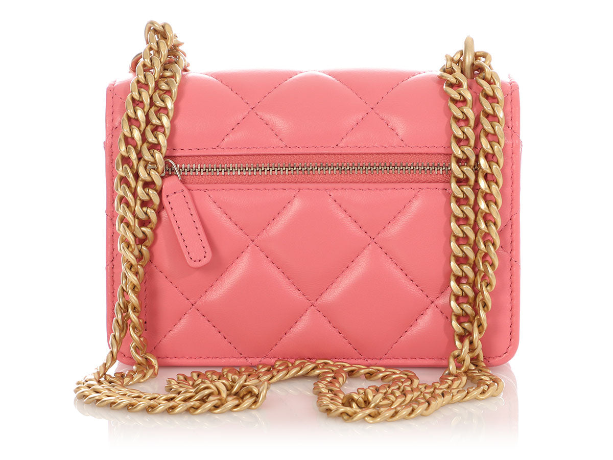 Chanel Pink Quilted Lambskin Pending CC Wallet on Chain WOC - Image 6