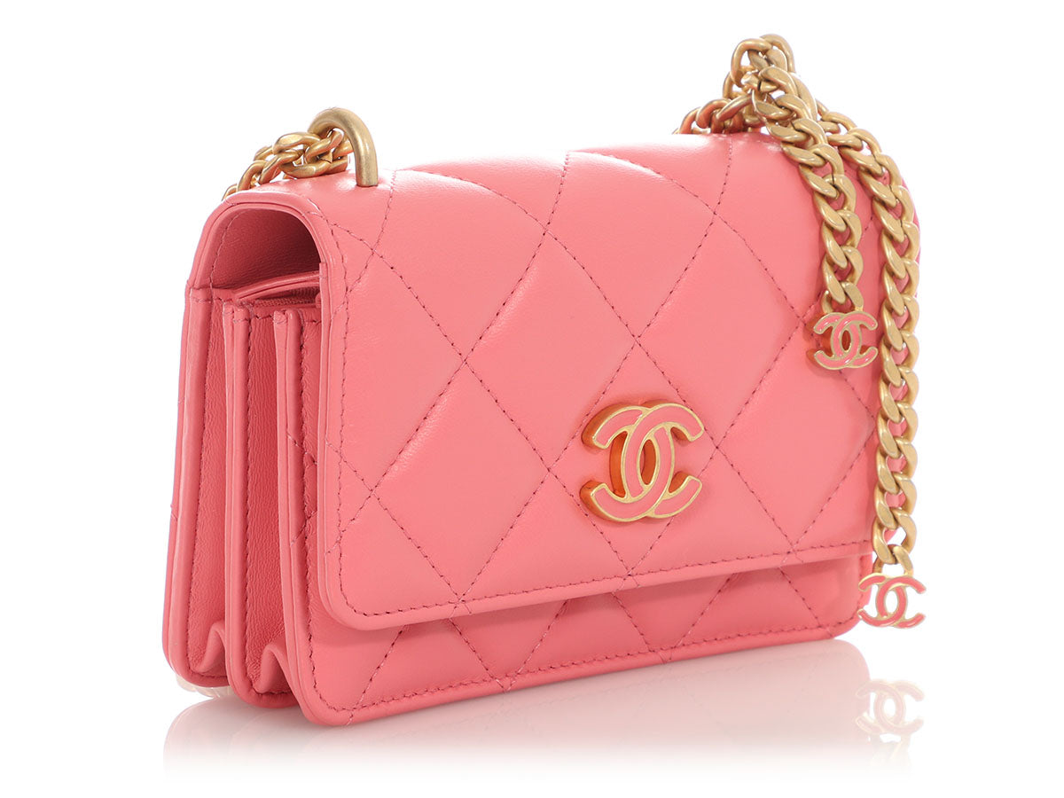 Chanel Pink Quilted Lambskin Pending CC Wallet on Chain WOC - Image 7