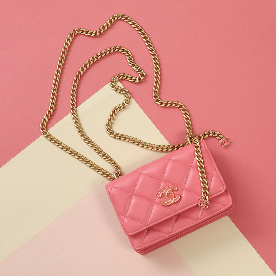 Chanel Pink Quilted Lambskin Pending CC Wallet on Chain WOC - Image 2