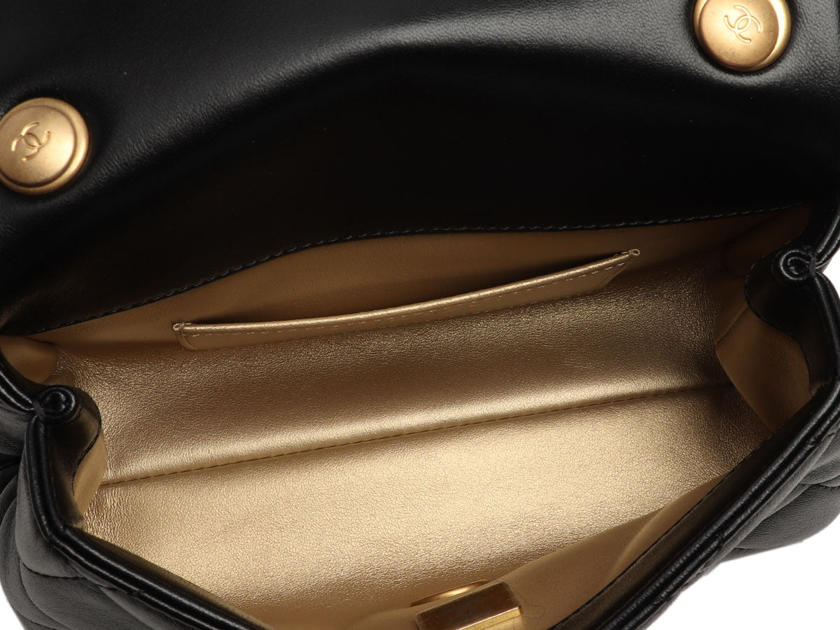 Chanel Small Black Quilted Calfskin Seasonal Flap - Image 9