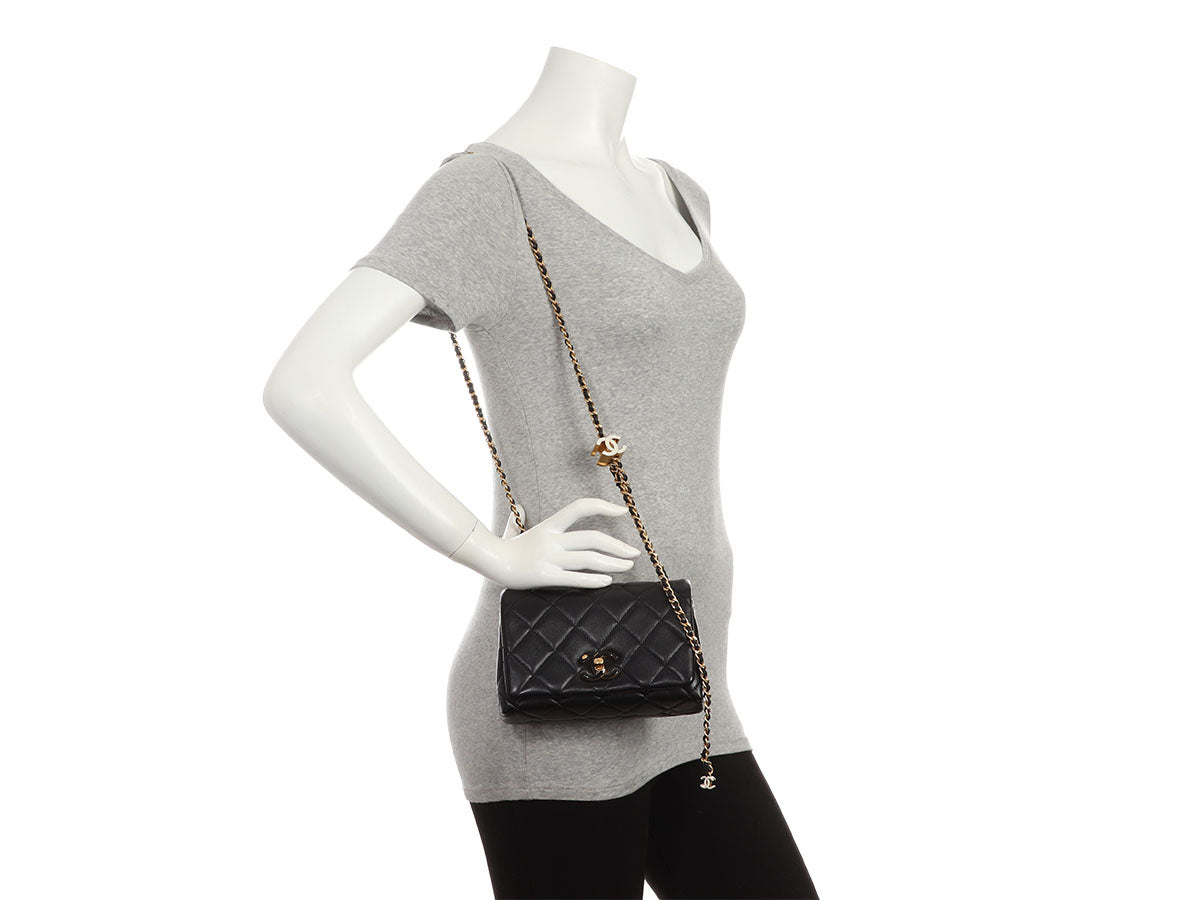 Chanel Small Black Quilted Calfskin Seasonal Flap - Image 10