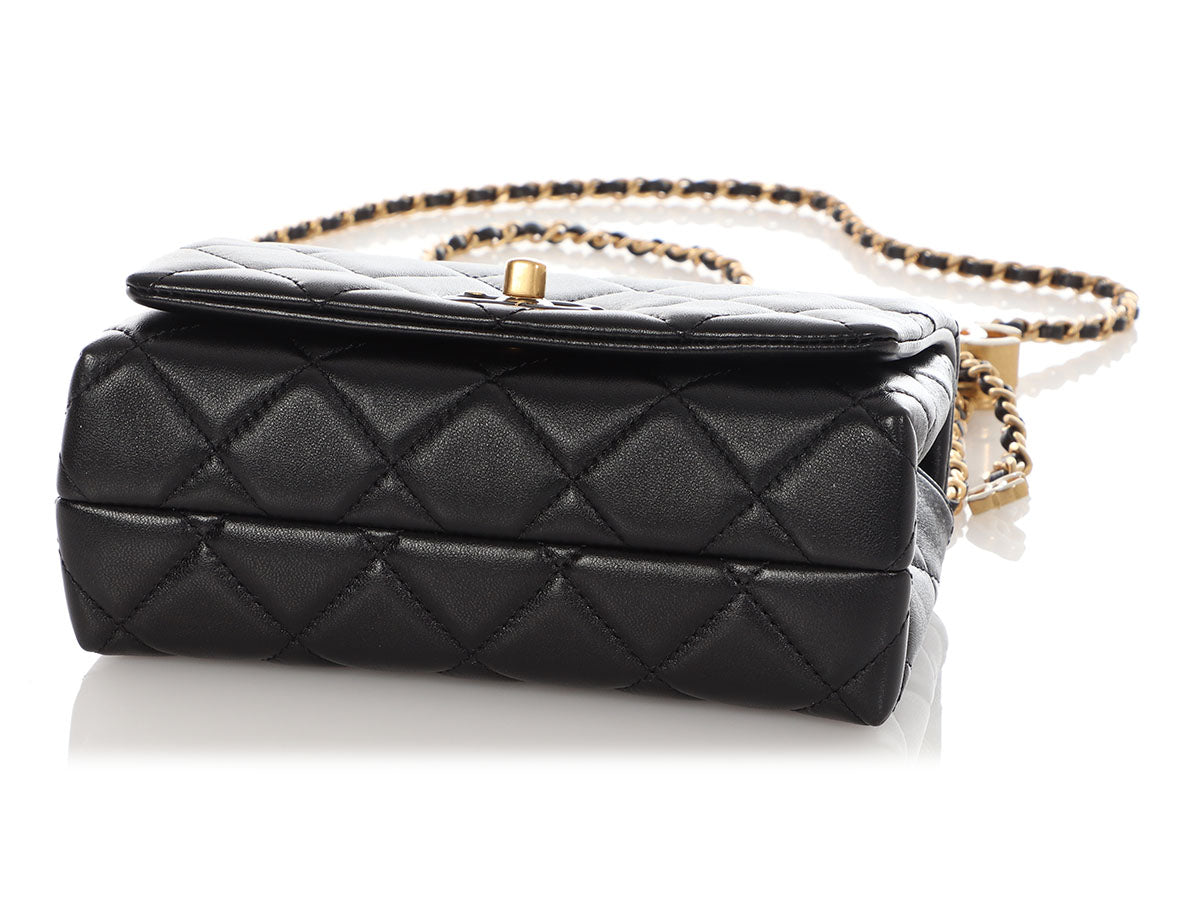 Chanel Small Black Quilted Calfskin Seasonal Flap - Image 7