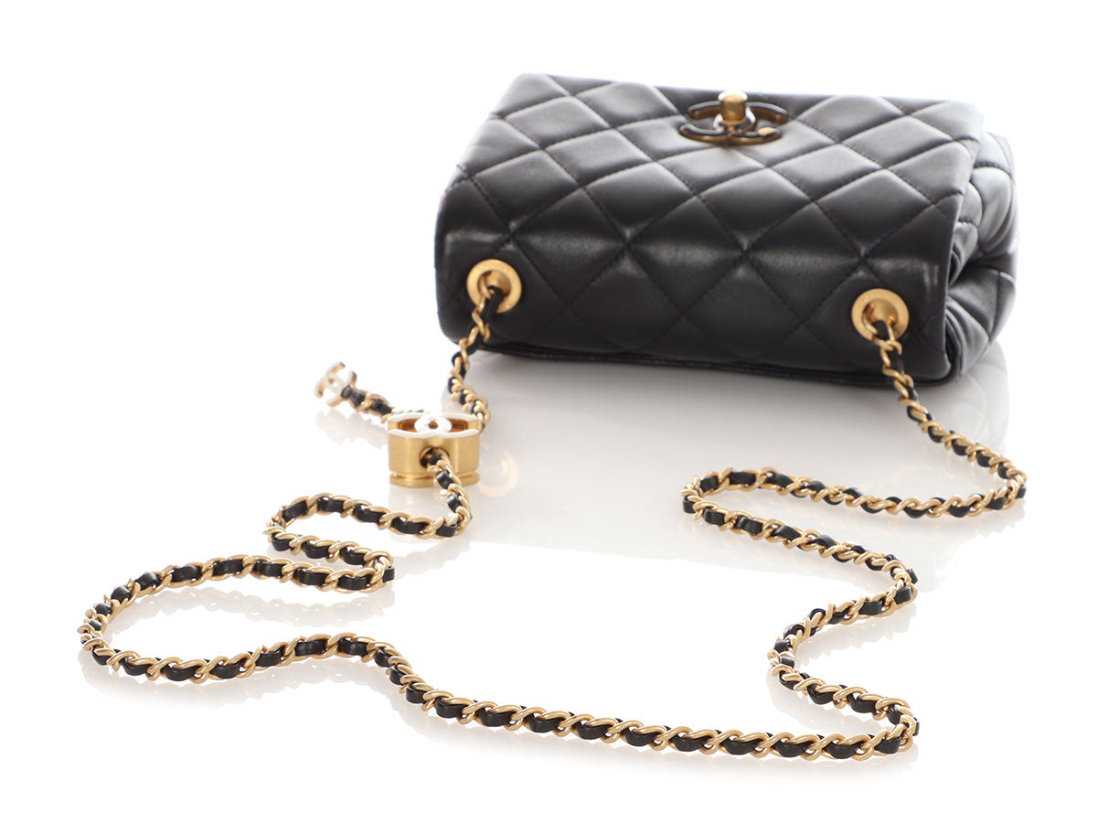Chanel Small Black Quilted Calfskin Seasonal Flap - Image 8