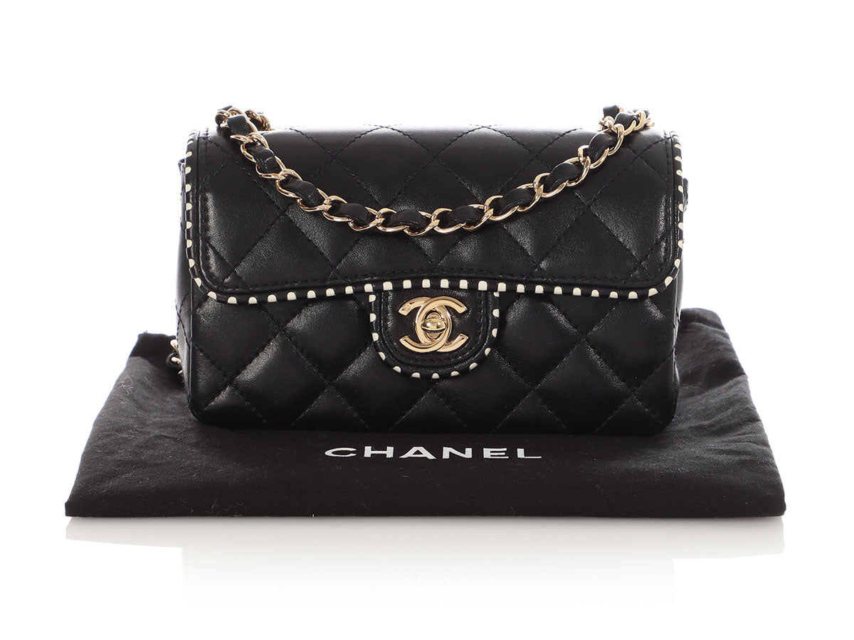 Chanel Mini Black Quilted Lambskin Flap - Image 2