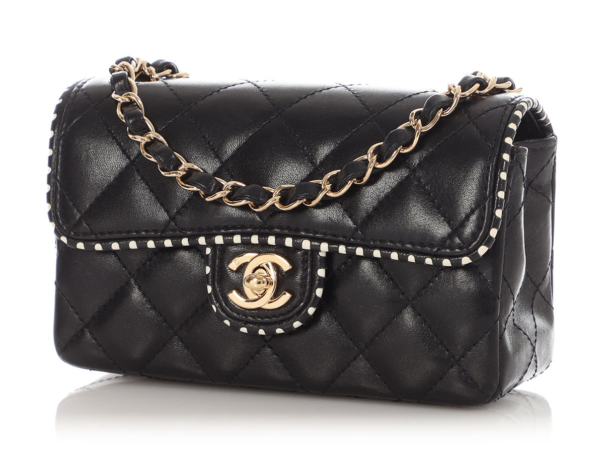 Chanel Mini Black Quilted Lambskin Flap - Image 4