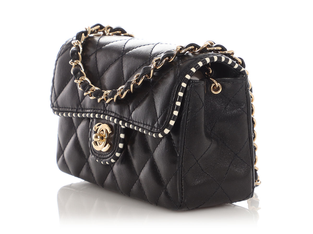 Chanel Mini Black Quilted Lambskin Flap - Image 5