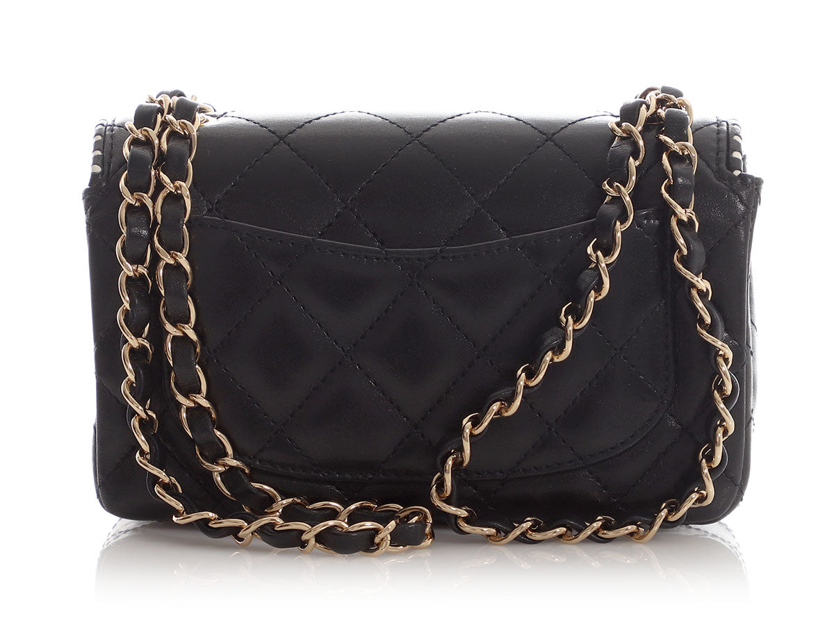 Chanel Mini Black Quilted Lambskin Flap - Image 6