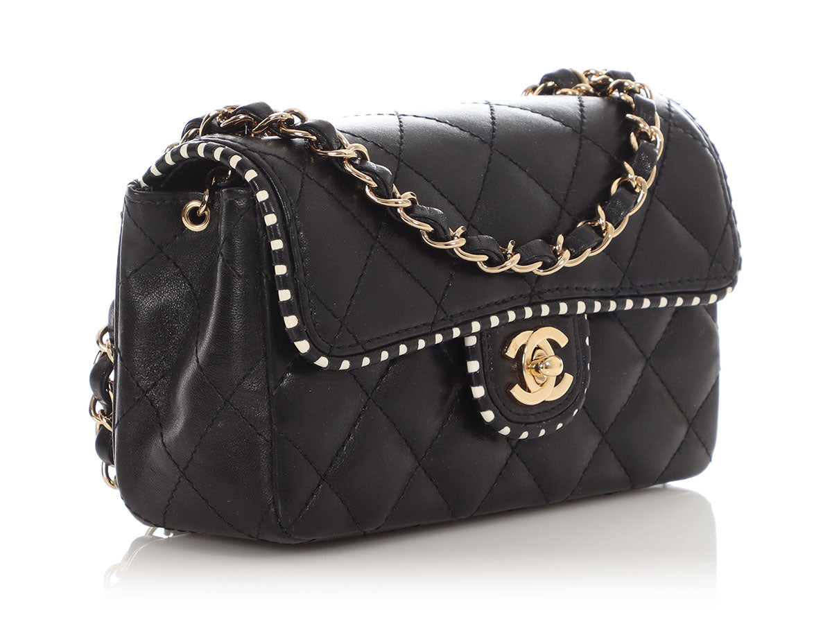 Chanel Mini Black Quilted Lambskin Flap - Image 7