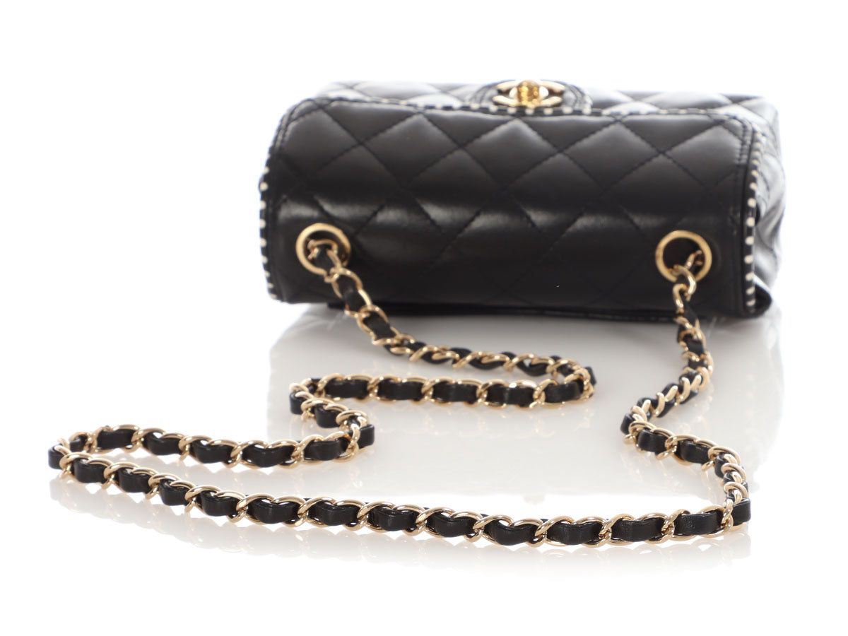 Chanel Mini Black Quilted Lambskin Flap - Image 9