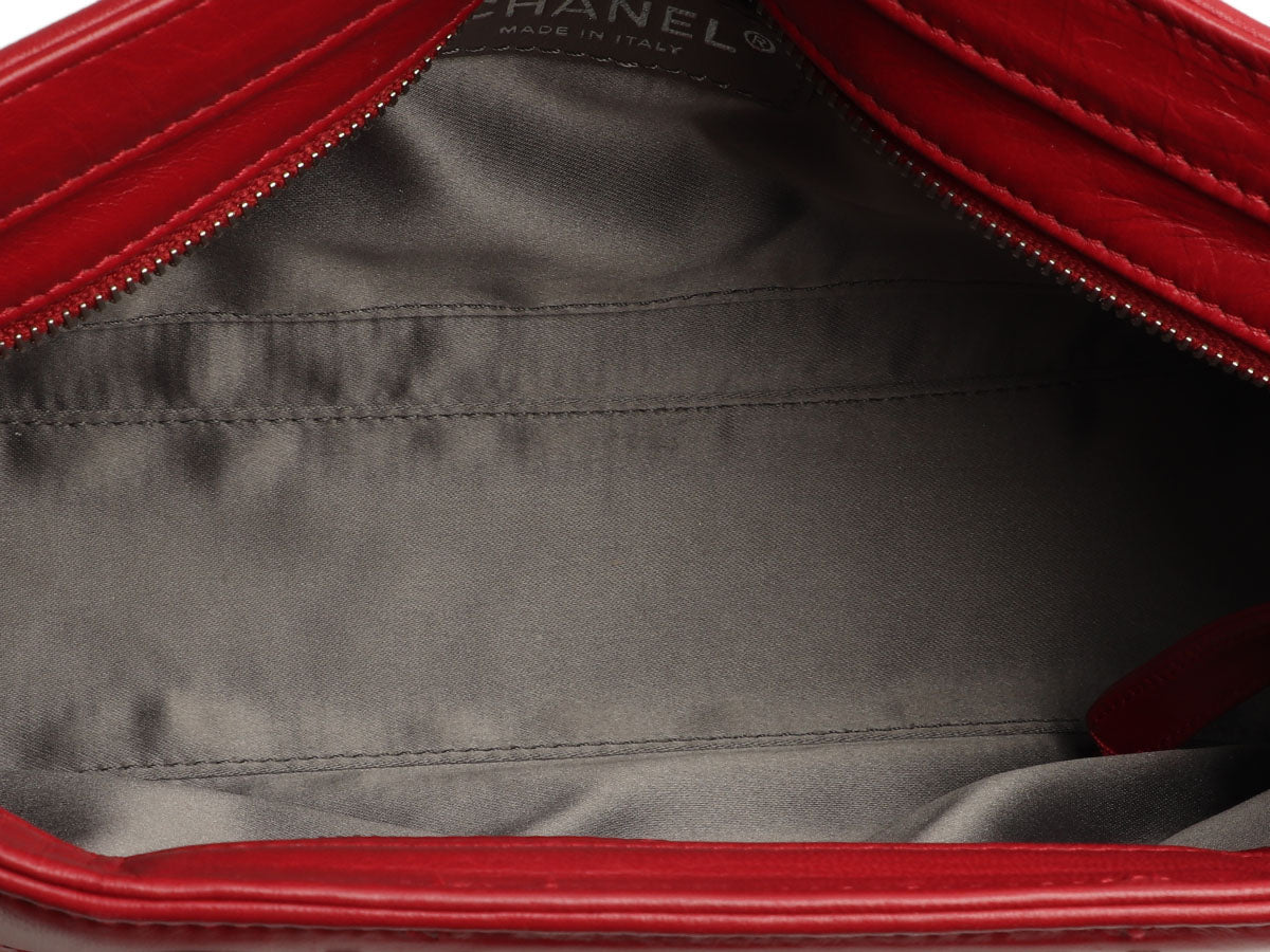 Chanel Red Square-Stitched Lambskin LAX Shoulder Bag - Image 9