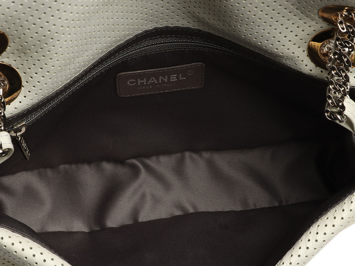 Chanel White Perforated Leather Drill Reissue Flap - Image 10