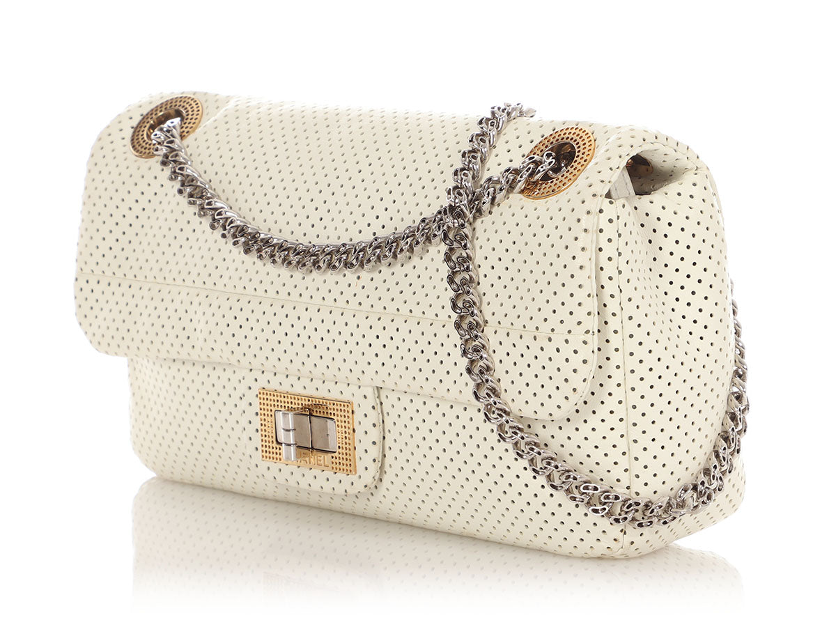 Chanel White Perforated Leather Drill Reissue Flap - Image 5