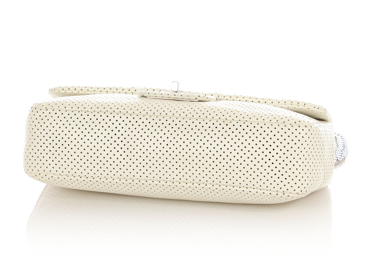 Chanel White Perforated Leather Drill Reissue Flap - Image 8