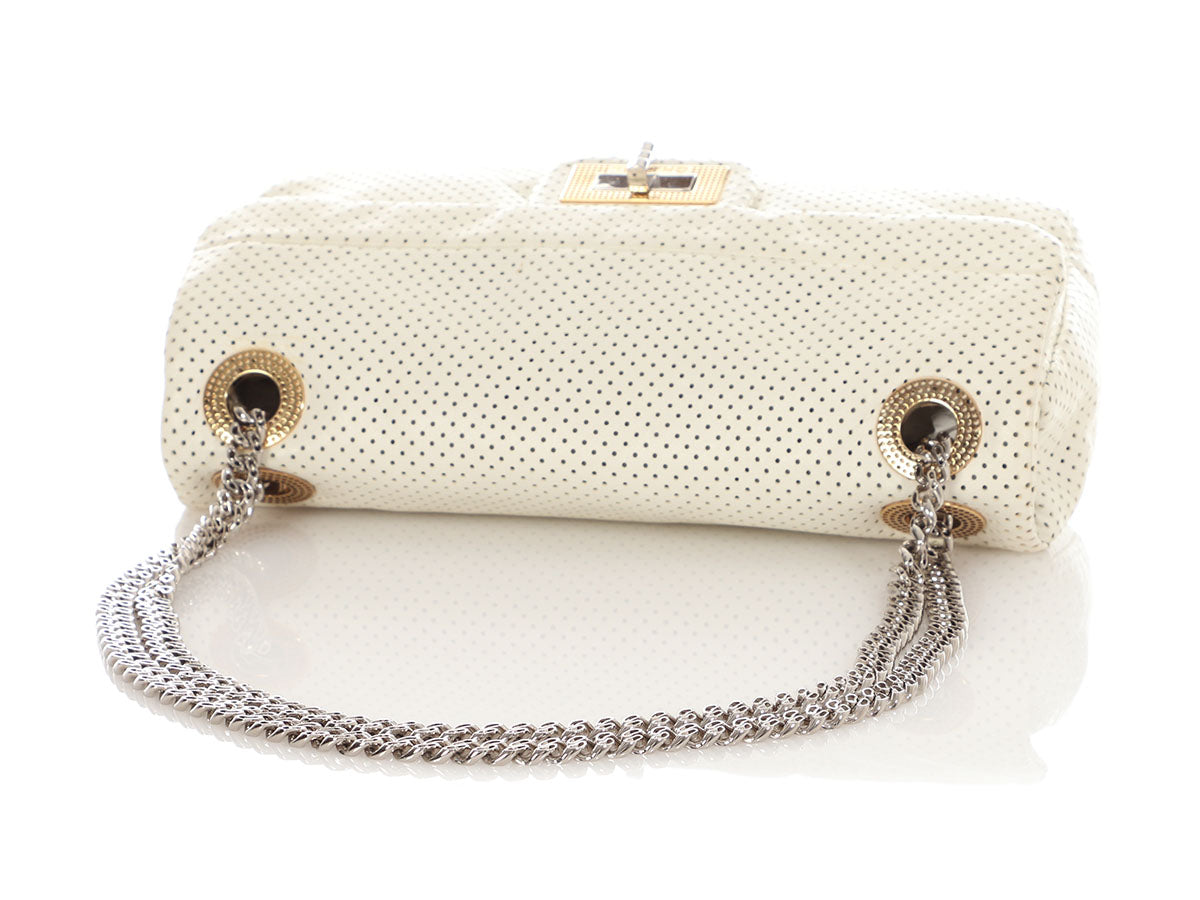 Chanel White Perforated Leather Drill Reissue Flap - Image 9