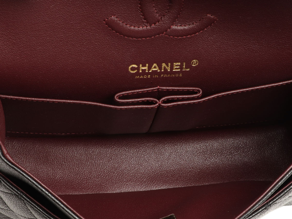 Chanel Small Black Quilted Caviar Classic Double Flap - Image 10