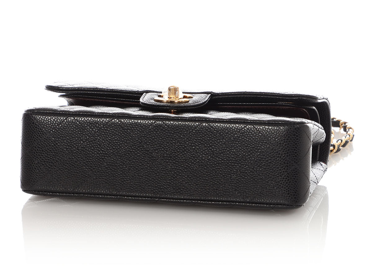 Chanel Small Black Quilted Caviar Classic Double Flap - Image 7