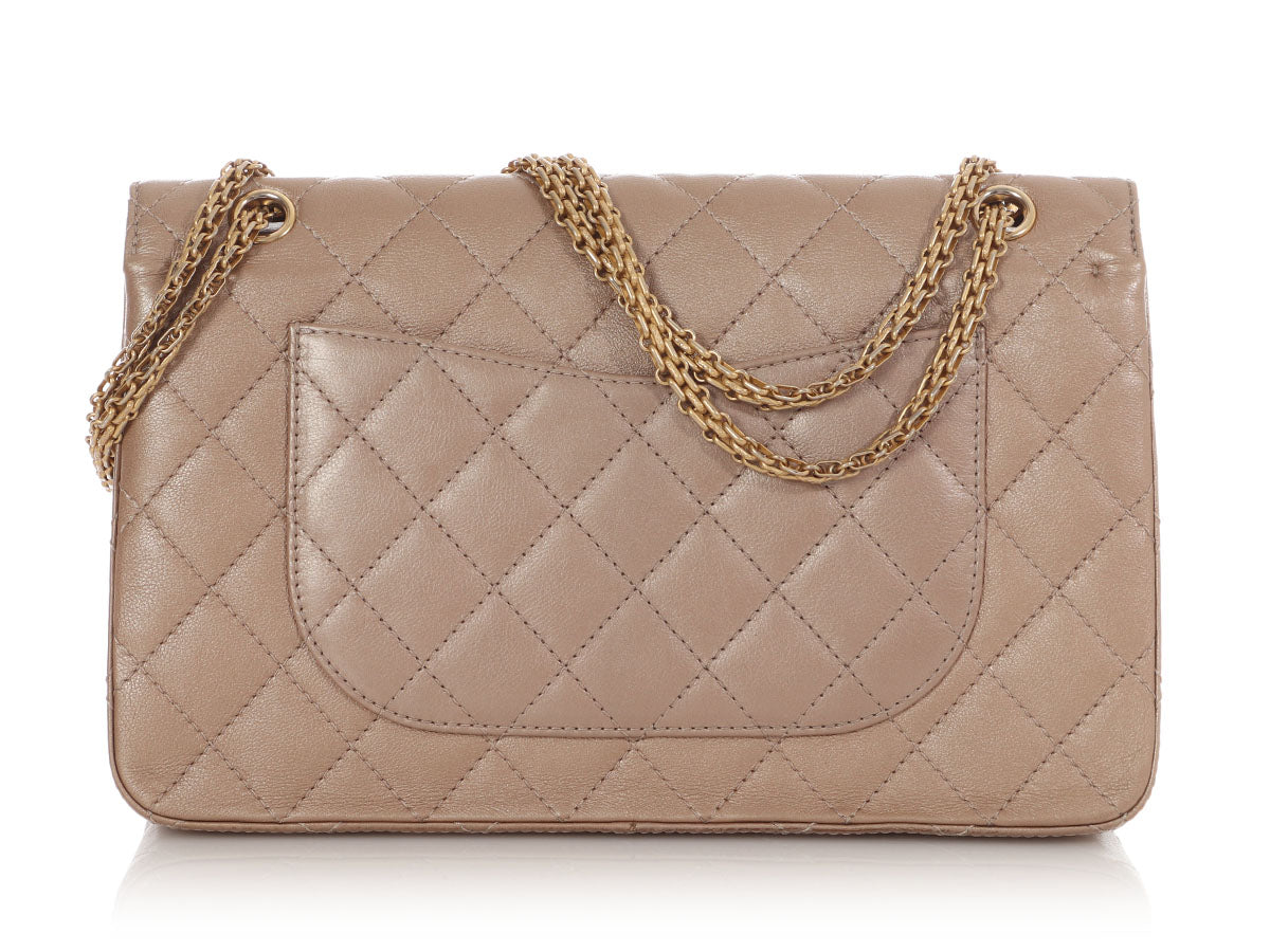Chanel Metallic Dark Gold Quilted Aged Calfskin 2.55 Reissue 227 - Image 5