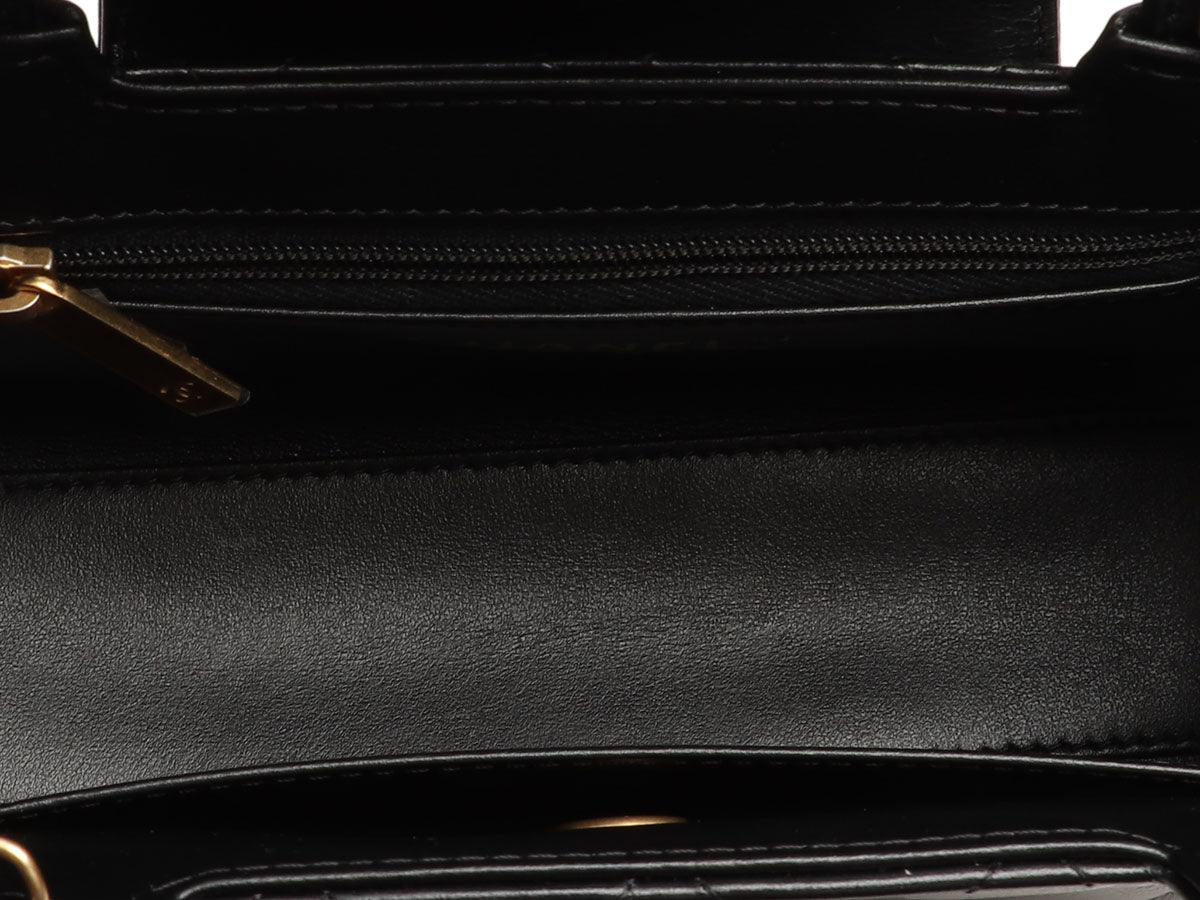 Chanel Small Black Shiny Quilted Calfskin Nano Kelly - Image 9