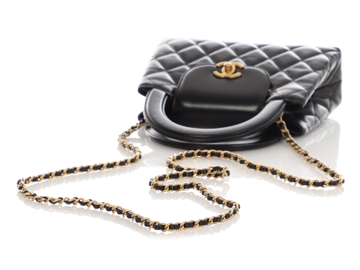 Chanel Small Black Shiny Quilted Calfskin Nano Kelly - Image 8