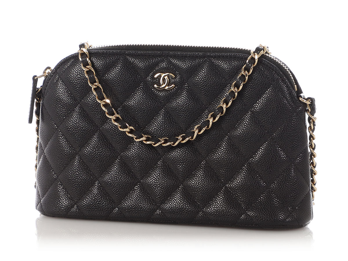 Chanel Small Black Quilted Caviar Crossbody Pouch - Image 2