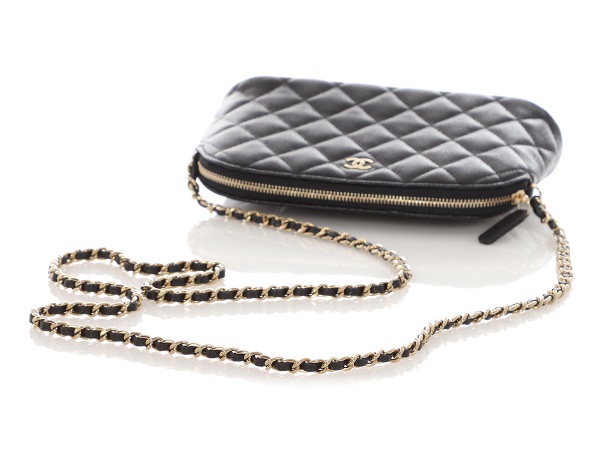 Chanel Small Black Quilted Caviar Crossbody Pouch - Image 7