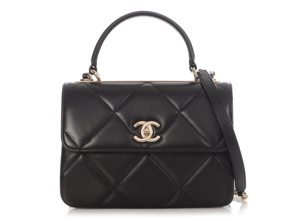 Chanel Small Black Quilted Lambskin Trendy CC Flap