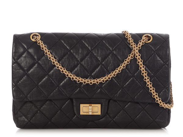 Chanel Black Quilted Aged Calfskin 2.55 Reissue 227