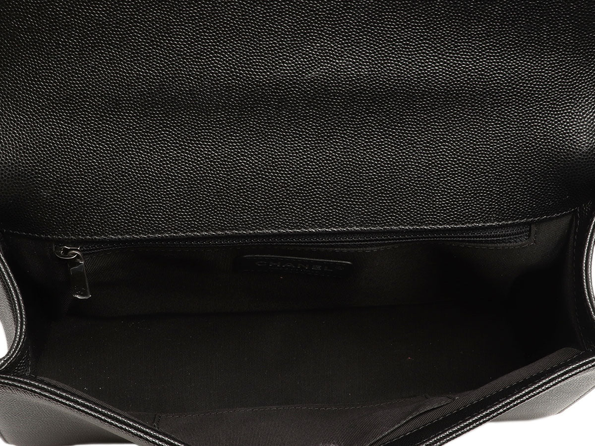 Chanel New Medium Black Quilted Caviar Boy Bag - Image 9