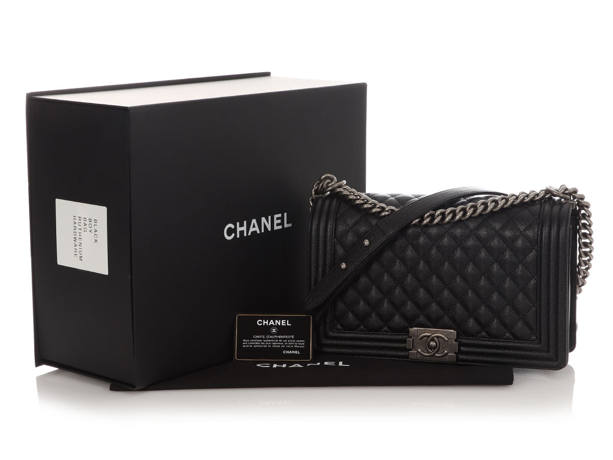 Chanel New Medium Black Quilted Caviar Boy Bag - Image 2