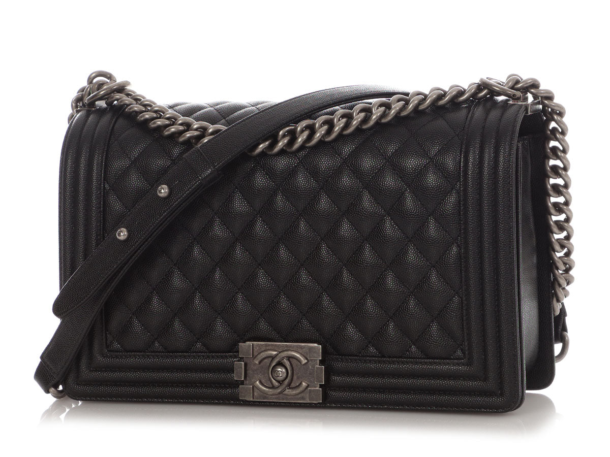 Chanel New Medium Black Quilted Caviar Boy Bag - Image 3