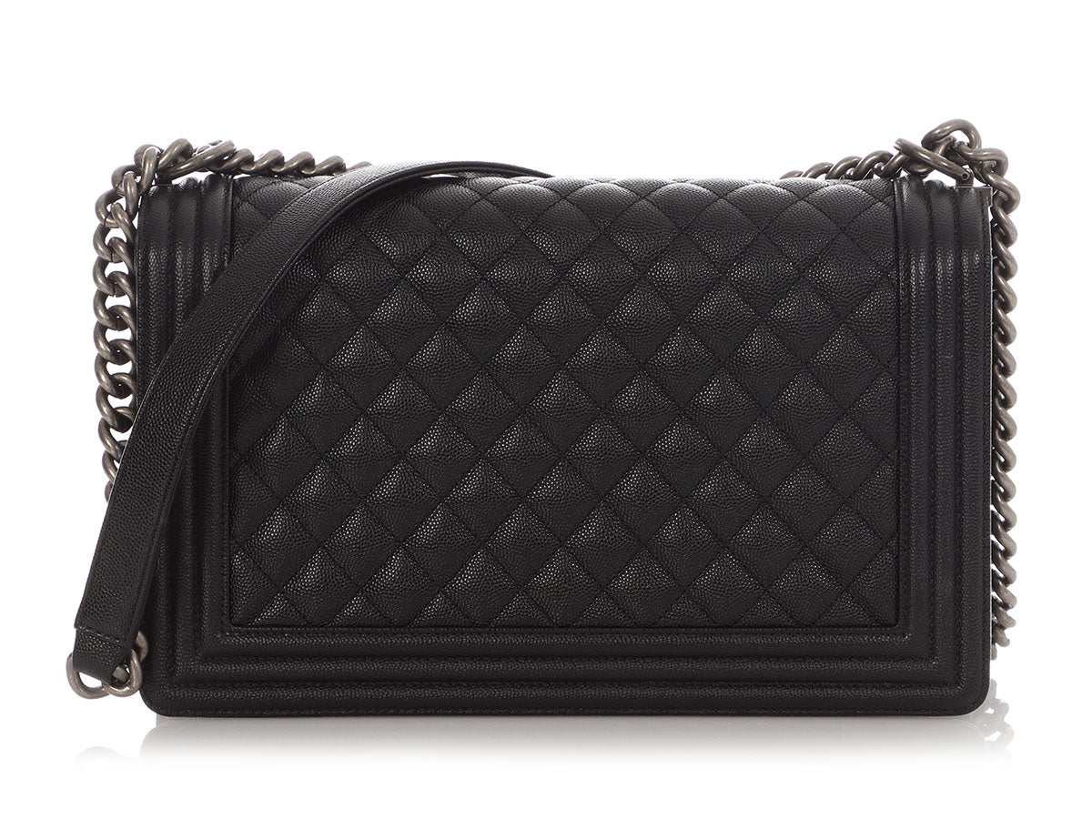 Chanel New Medium Black Quilted Caviar Boy Bag - Image 5