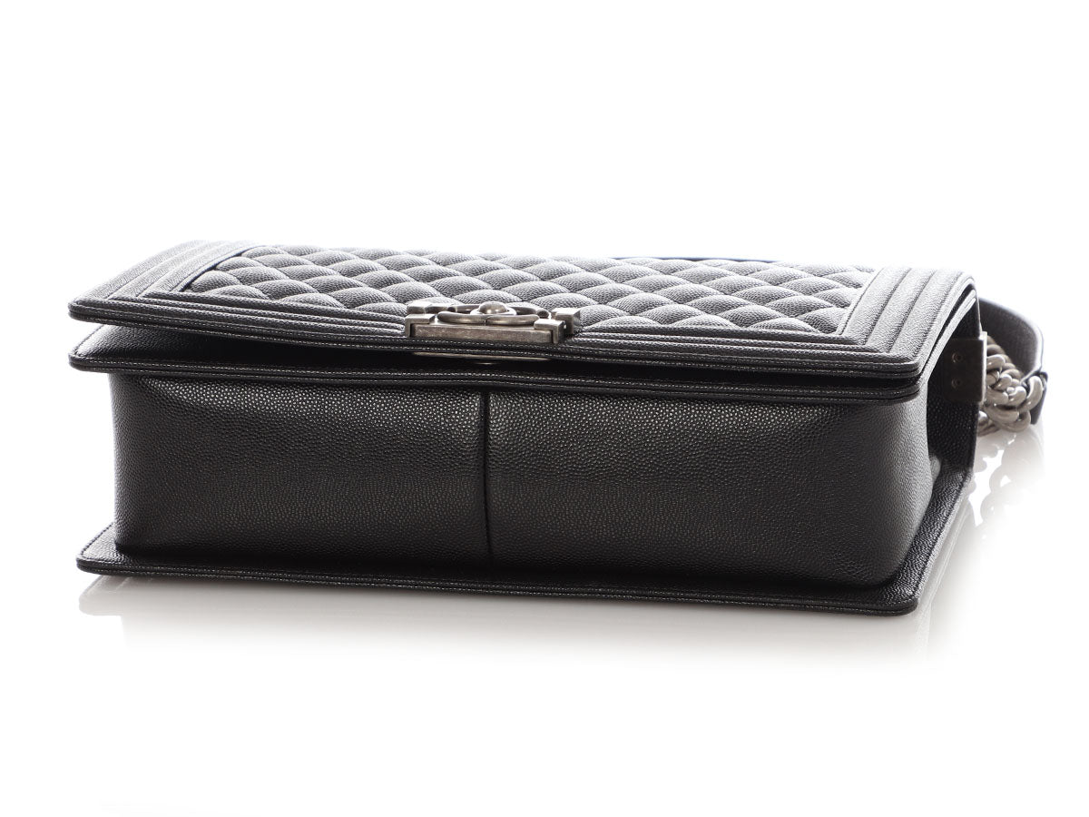 Chanel New Medium Black Quilted Caviar Boy Bag - Image 7