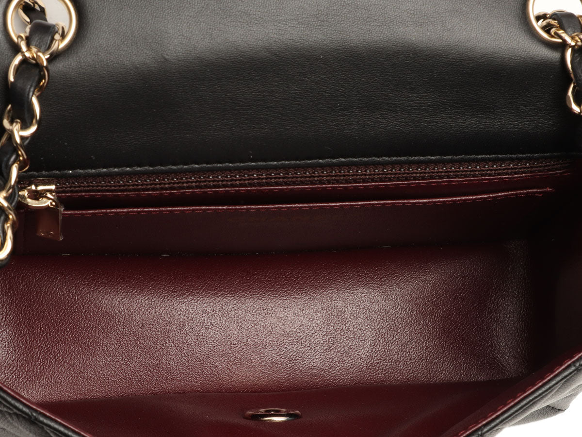 Chanel Mini Black Quilted Lambskin Rectangular Classic - Image 9