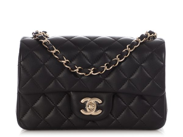Chanel Mini Black Quilted Lambskin Rectangular Classic